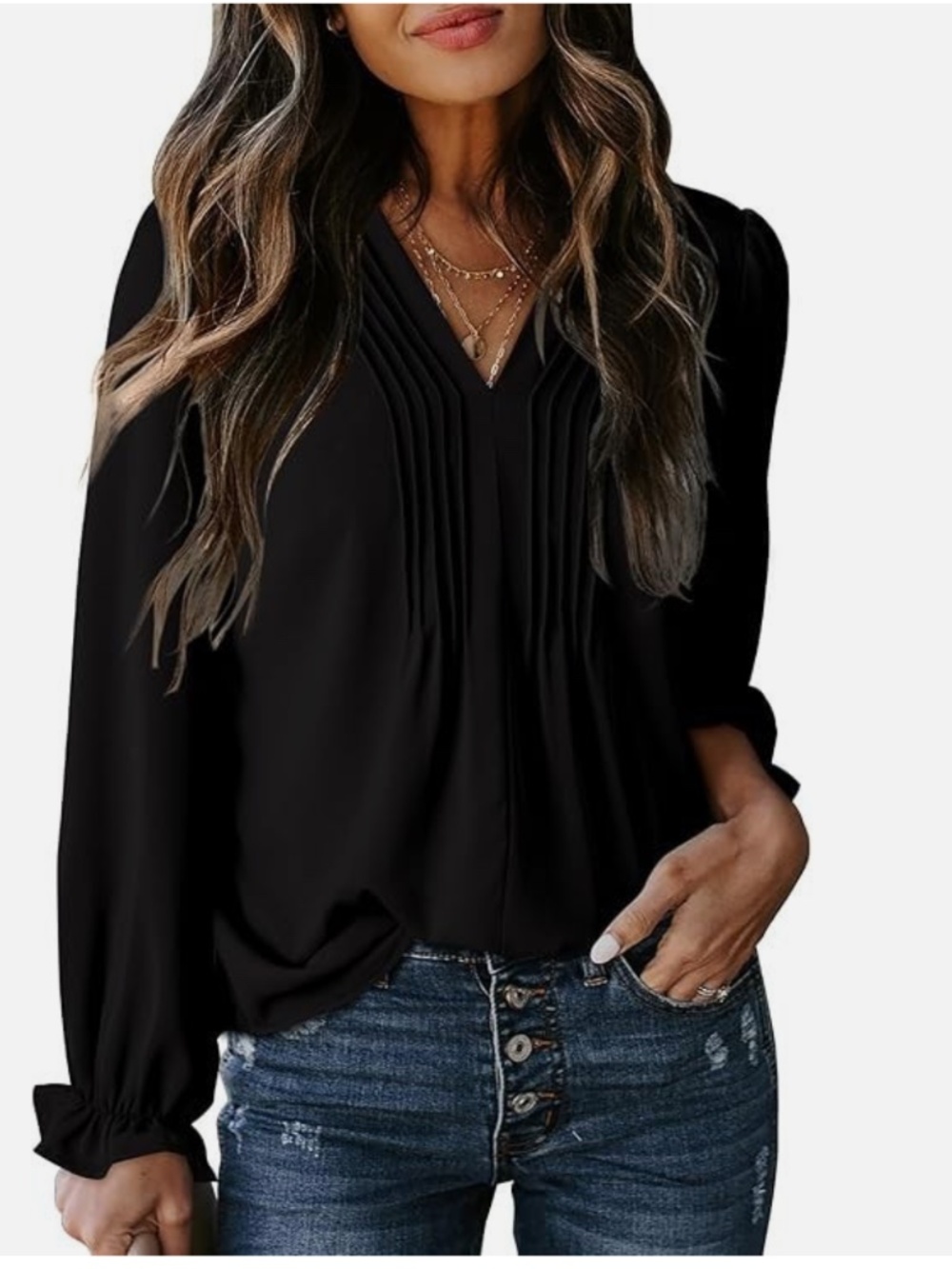 Women's Black Long sleeve Blouse